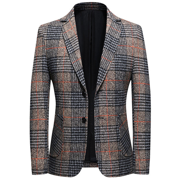 Angelo Ricci™ Fashion Plaid Business Suit Jacket Blazer