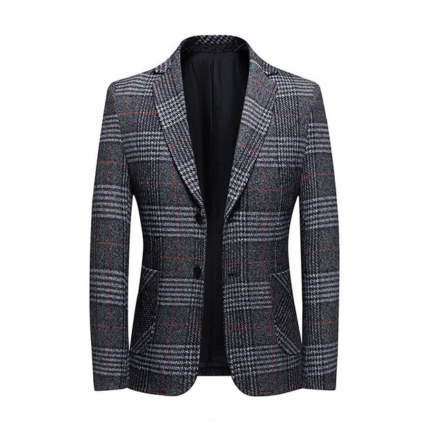 Angelo Ricci™ Fashion Plaid Business Suit Jacket Blazer