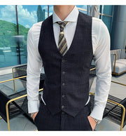 Angelo Ricci™ Tailored Men Plaid 3 Piece Suit (Blazer+Pants+Vest)