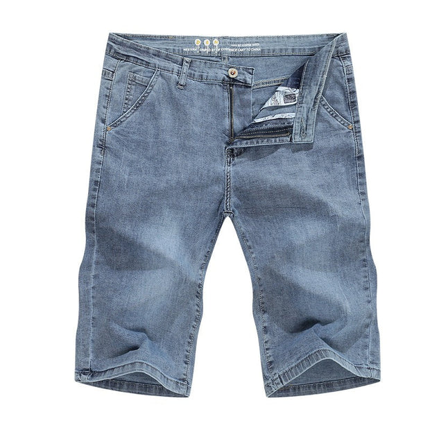 Angelo Ricci™ Light Blue Regular Stretchy Denim Shorts