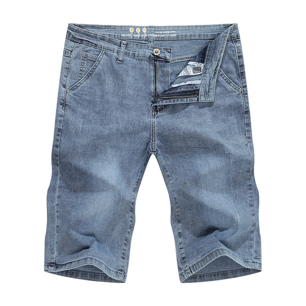 Angelo Ricci™ Light Blue Regular Stretchy Denim Shorts