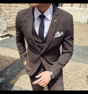 Angelo Ricci™ Tailored Viscose Elegant Plaid British 3 Piece Suit