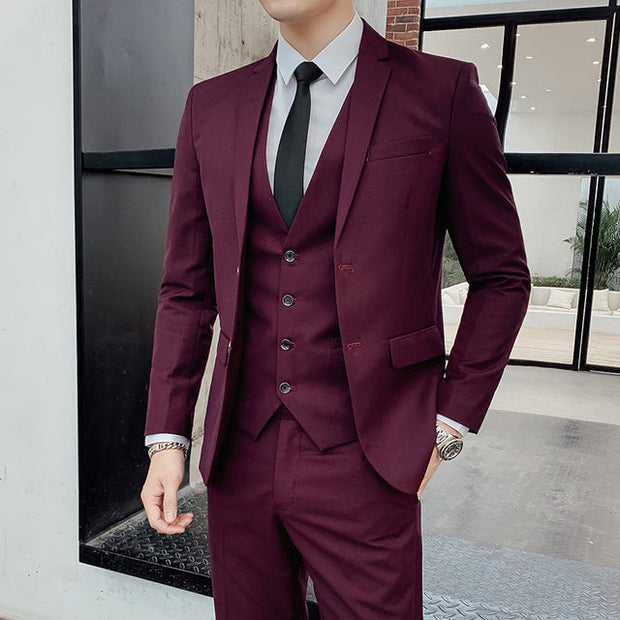 Angelo Ricci™ Brand Business Casual Slim Fit 3 Piece Suit