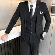 Angelo Ricci™ 3 Pieces Set Casual Stripe Business Groom Suit