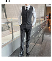 Angelo Ricci™ Business Casual Plaid High-End 3 Piece England Suit