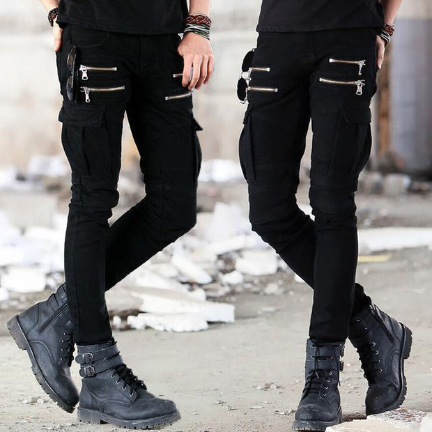 West Louis™ Runway Distressed Slim Jeans Black / S - West Louis