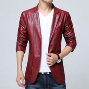 Angelo Ricci™ Soft PU Leather Male Blazer