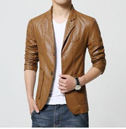 Angelo Ricci™ Soft PU Leather Male Blazer