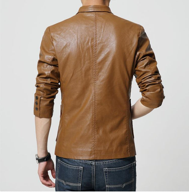 Angelo Ricci™ Soft PU Leather Male Blazer