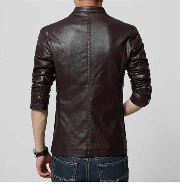 Angelo Ricci™ Soft PU Leather Male Blazer