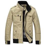 Angelo Ricci™ Multi-pocket Mandarin Collar Men Jacket