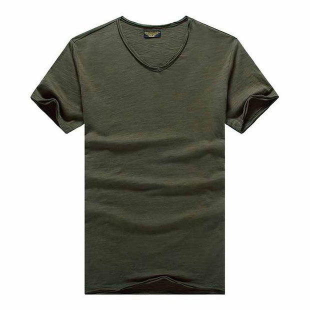 Angelo Ricci™ V-Neck Slim Fit Pure Cotton T-shirt