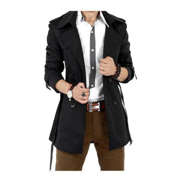 Angelo Ricci™ Brand Double Breasted Windbreaker Coat