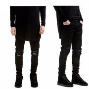 Angelo Ricci™ Designer Black Ripped Torn Jeans