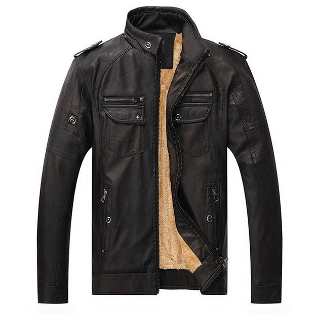 Angelo Ricci™ Winter Fashion PU Leather Jacket