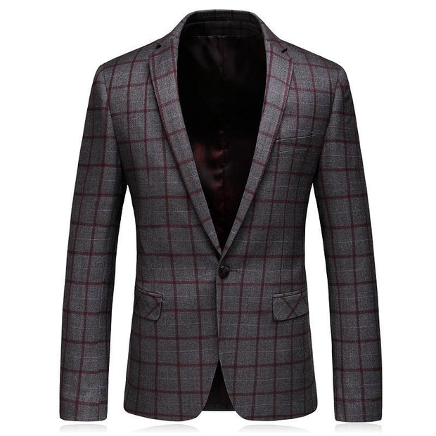 Angelo Ricci™ Formal Plaid Wool Blazer