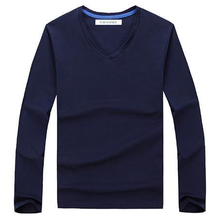 Angelo Ricci™ Cotton Male Long Sleeves V-Neck Shirt