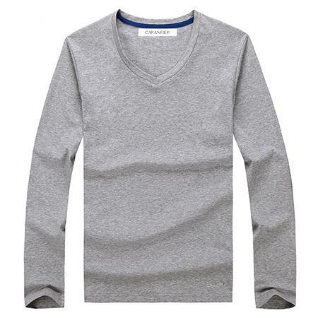Angelo Ricci™ Cotton Male Long Sleeves V-Neck Shirt
