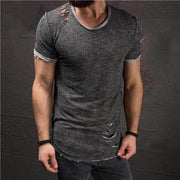 Angelo Ricci™ Ripped Slim Fit Cotton T-Shirt