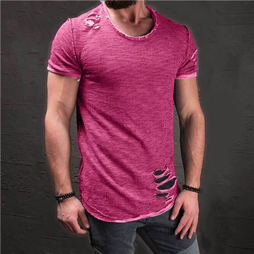 Angelo Ricci™ Ripped Slim Fit Cotton T-Shirt