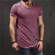 Angelo Ricci™ Ripped Slim Fit Cotton T-Shirt