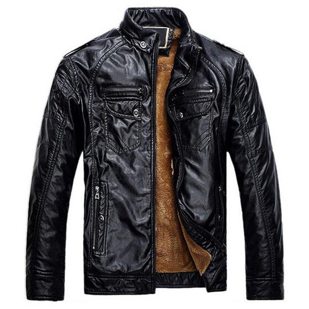 Angelo Ricci™ Thicken Washed Leather Windbreaker Jacket