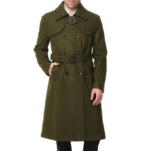 Angelo Ricci™ Classic Men Double Button Woolen Coat