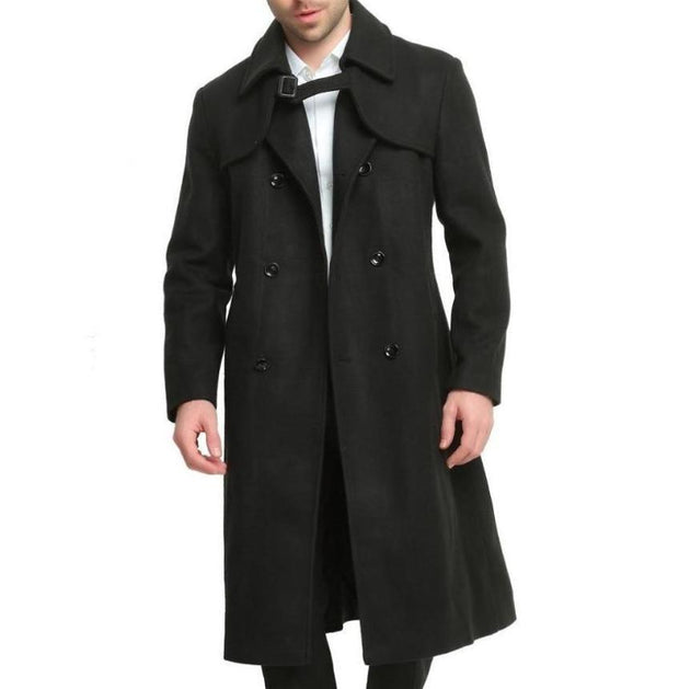 Angelo Ricci™ Classic Men Double Button Woolen Coat