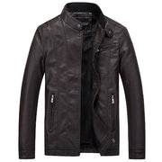 Angelo Ricci™ Biker Style Slim Fit PU Leather Jacket