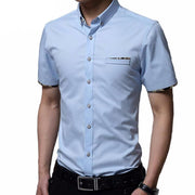 Angelo Ricci™ Short Sleeve Slim Fit Cotton Shirt