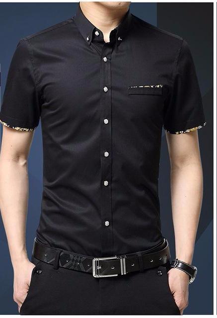 Angelo Ricci™ Short Sleeve Slim Fit Cotton Shirt