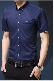 Angelo Ricci™ Short Sleeve Slim Fit Cotton Shirt