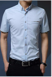 Angelo Ricci™ Short Sleeve Slim Fit Cotton Shirt