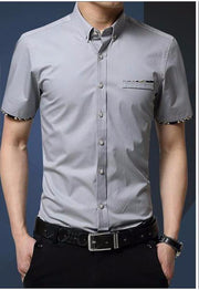 Angelo Ricci™ Short Sleeve Slim Fit Cotton Shirt