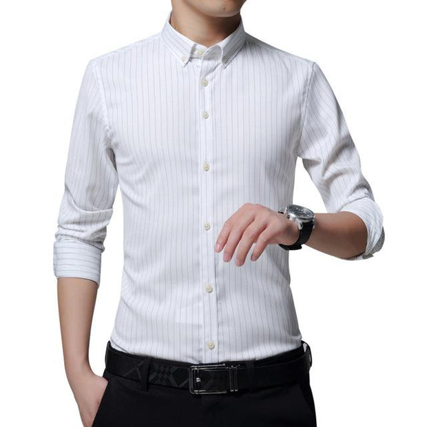 Angelo Ricci™ Business Men Striped Dress Shirt