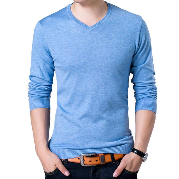 Angelo Ricci™ V-Neck Thin Sweater Pullover