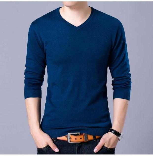 Angelo Ricci™ V-Neck Thin Sweater Pullover