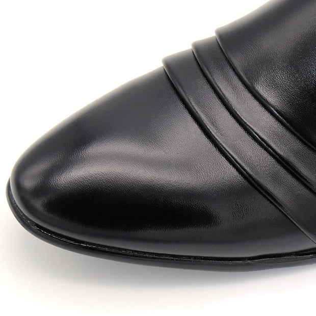 Angelo Ricci™ Dress Loafers Pointy Black Shoes