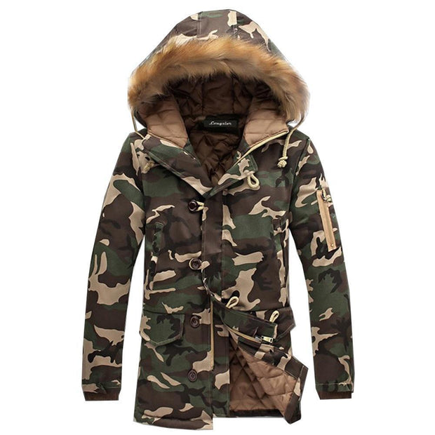 Angelo Ricci™ Winter Camouflage Fur Hood Parka