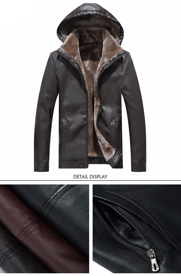 Angelo Ricci™ Detachable Slim Fashion Leather Jacket