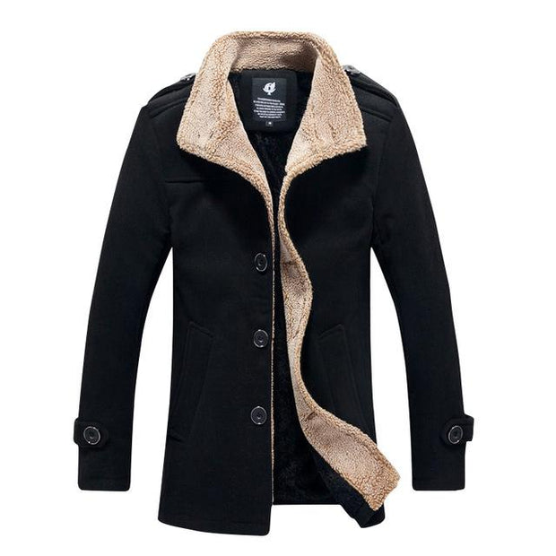 Angelo Ricci™ Lambswool Stand Collar Peacoat