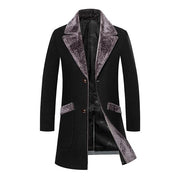 Angelo Ricci™ Splicing Collar Woolen Casual Trench Overcoat