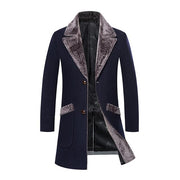 Angelo Ricci™ Splicing Collar Woolen Casual Trench Overcoat