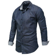 Angelo Ricci™ Polka Dot Denim Dress Shirt