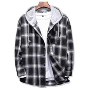 Angelo Ricci™ Plaid Casual Hooded Shirt