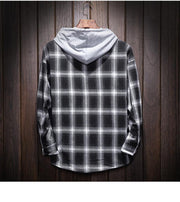 West Louis™ Plaid Casual Hooded Shirt  - West Louis