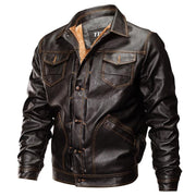 Angelo Ricci™ PU Leather Tactical Army Bomber Jacket