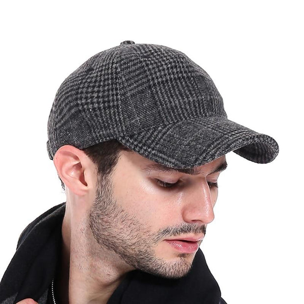 Angelo Ricci™ Plaid Woolen Baseball Cap