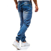 Angelo Ricci™ Hip Hop Washed Men Skinny Hole Jean