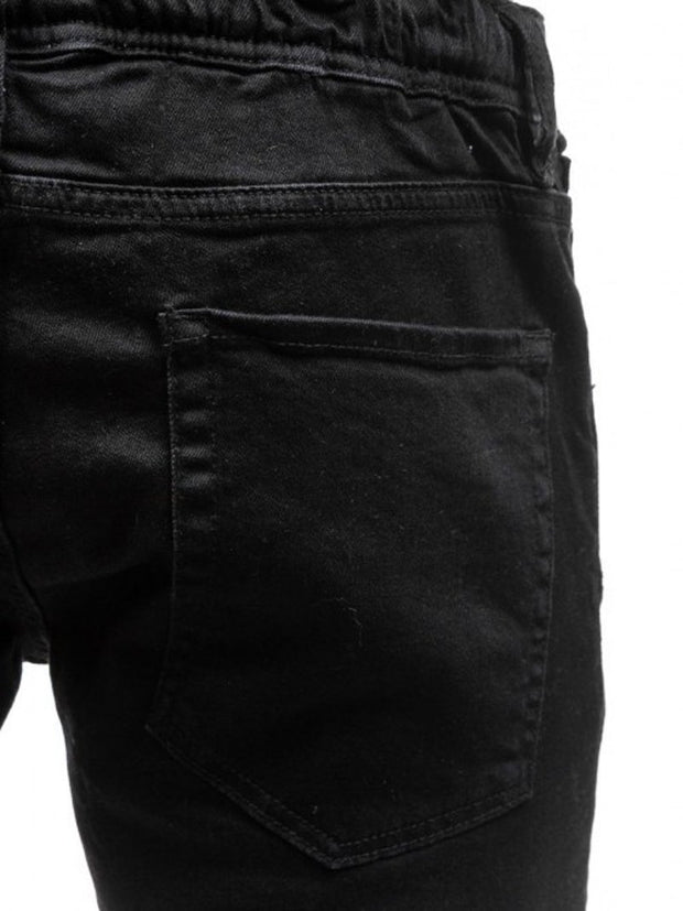 Angelo Ricci™ Hip Hop Washed Men Skinny Hole Jean